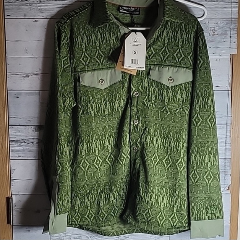 Green Patterned Men's Shirt